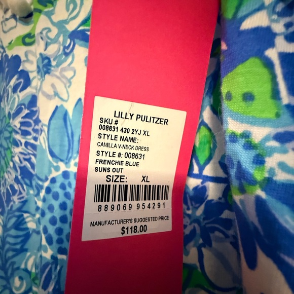 Lilly Pulitzer Blue and Green Sleeveless Maxi Sundress - Picture 3 of 4